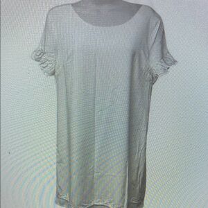 Lulus Lined White Short Sleeve Shift Mini Dress Size Small Keyhole Back